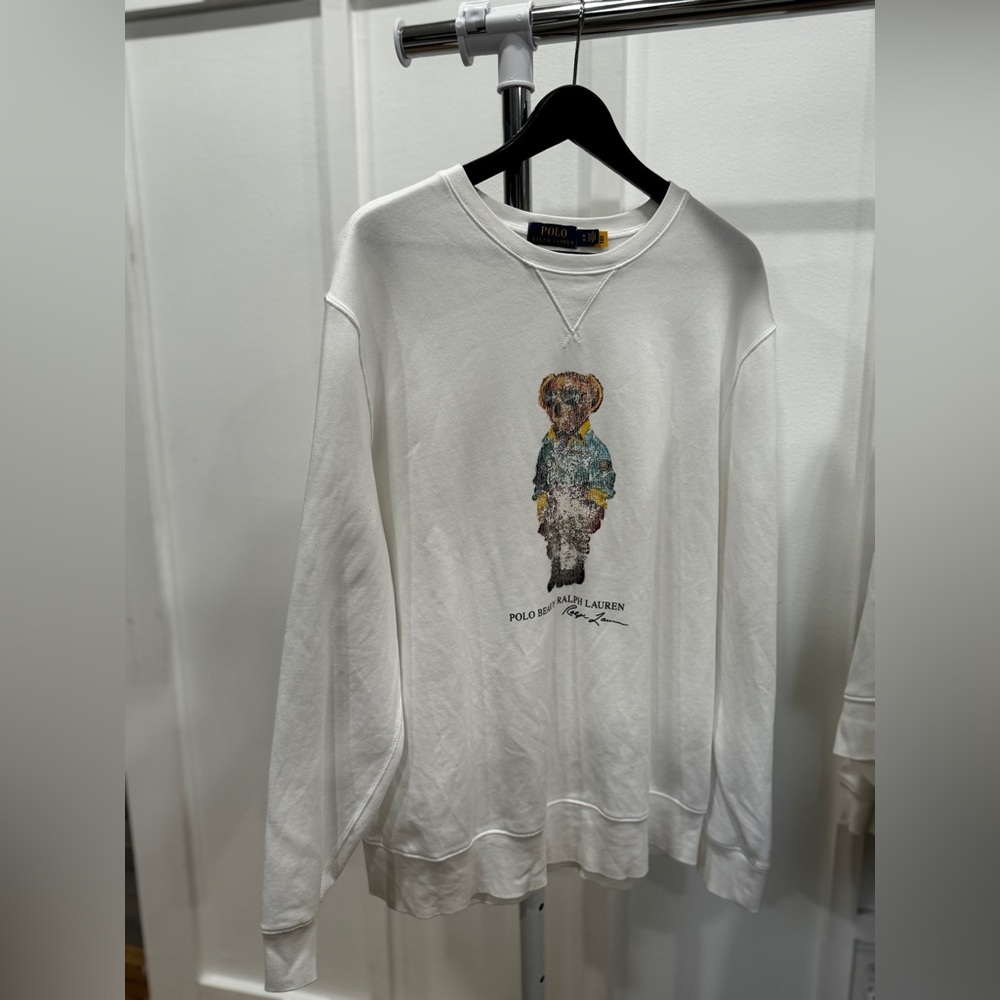 Ralph Lauren Polo Bear crewneck sweater. Polo design faded due to wash. Size XL